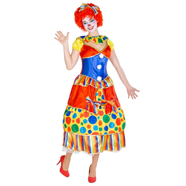 tectake Maskeraddräkt Kvinna Clown Fridolina Röd Red xxl