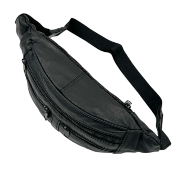 Ægte blød taljetaske i fåreskind sort【GKS】 black 130