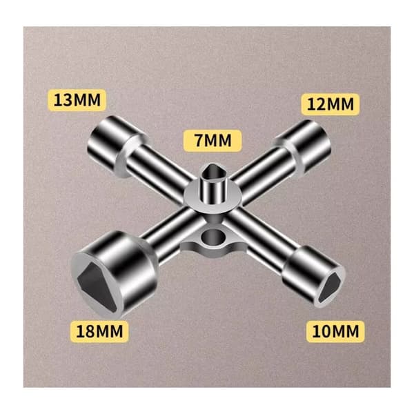 Trekantnøgle 5 størrelser indvendig diameter 7mm/10mm/12mm/13mm/18mm Universalnøgle til el, gas, vandboks