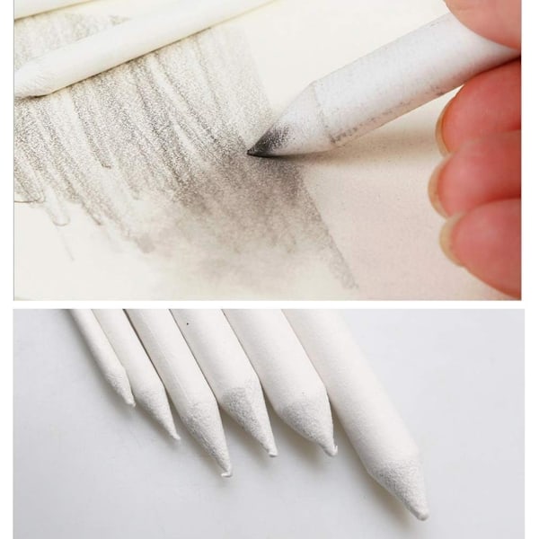 6 st Rittstift, Bländstift och Tortillons Set, Konstsats för Bländning