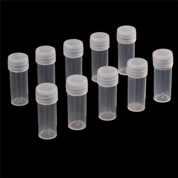 10 kpl muovinen näytepullo 5 ml koeputki pieni pullo pullon tulppa