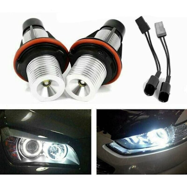 Par 6500K Vita LED Angel Eye Marker Halo-ljus för E39 E53 E60 E63 E64 E66 E87 5 6 7 X3 X5
