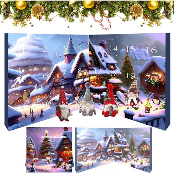 2024 Santa Advent Calendar, 24-Day Advent Calendar with Collectible Santa Claus Doll, Christmas Plush Elf Blind Box