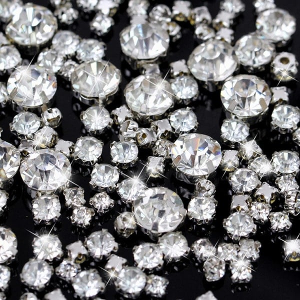 450 stk. Rhinestone Crystal Bælte, 3 til 10 mm Flad Bund Glas AB Rhinestone Ædelstene Rhinestone Håndværk Tøj Bryllupskjoler