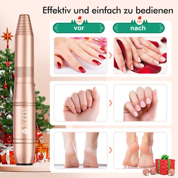 Elektrisk nagelfil - Elektrisk borr för manikyr och pedikyr - Professionell 20 000 RPM för akrylnaglar - Jul - Nagelpoleringsverktyg