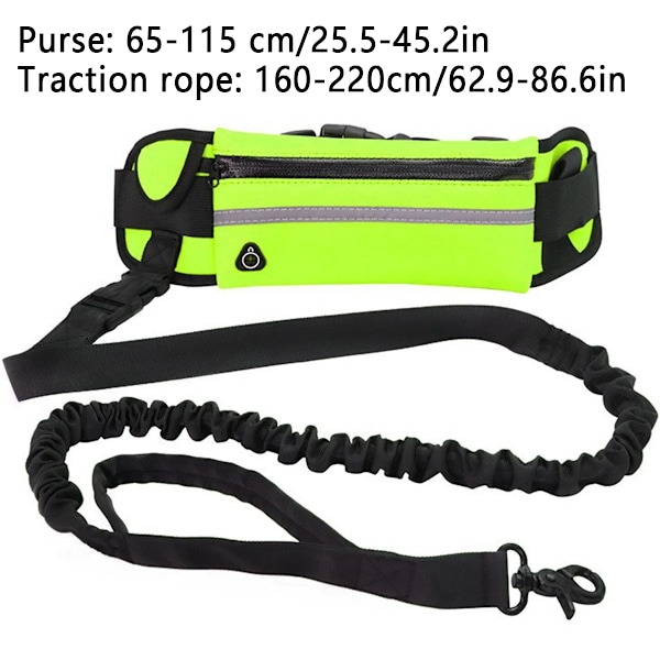 Hands Free Dog Leash for Running Walking Reflective Leash with Waist Bag Retractable Elastic Belt Dog Traction Rope Pet Products