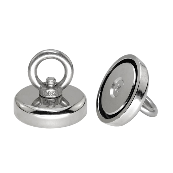INF Super stærk neodym magnet / fiskemagnet Sølv Silver 42mm