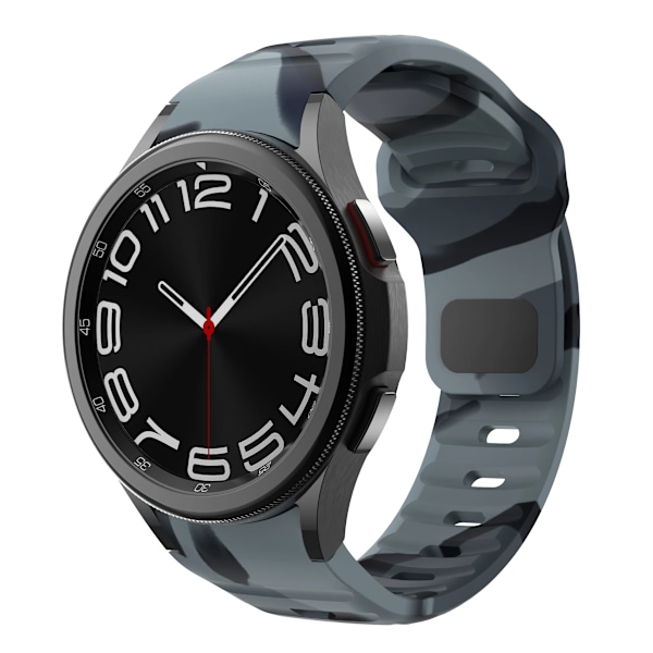 Silikone rem til Samsung Galaxy Watch 6 Classic 47mm 43mm/4 classic 46mm 42mm Armbånd Galaxy Watch 5/5pro 45mm/4/6 40mm 44mm Camo Sort Grå Camo Black Grey Watch 4-4Classic