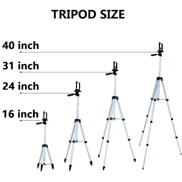 Aluminium Kamera Telefon Tripod Universal Tripod Smartphone Holder til Apple, iPhone Samsung og andre B