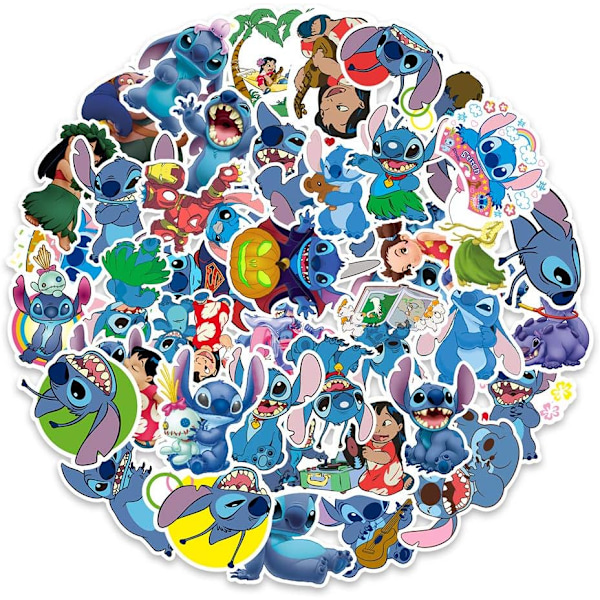 100 stk. Stitch klistermærker, Lilo & Stitch klistermærker OLilo