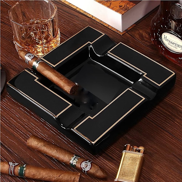 Askkoppar Stora keramiska cigaretter Askkoppar Svart cigarrer Askkoppar f