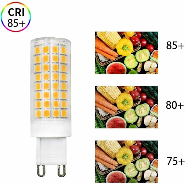 Ei himmennettävä G9 Bi-Pin LED-lamppu 8W vastaa 60W halogeenivaloa lämpimän valkoinen 3000K AC 220V-240V Käytetään kristallivalaisimeen/kattokruunuun/H