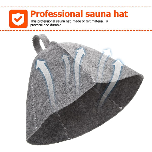 2 stk. saunahatter i filt, badehette, hodebeskyttelse, absorberende saunahatt for badstue, dusj, bad, dampbad A 2st