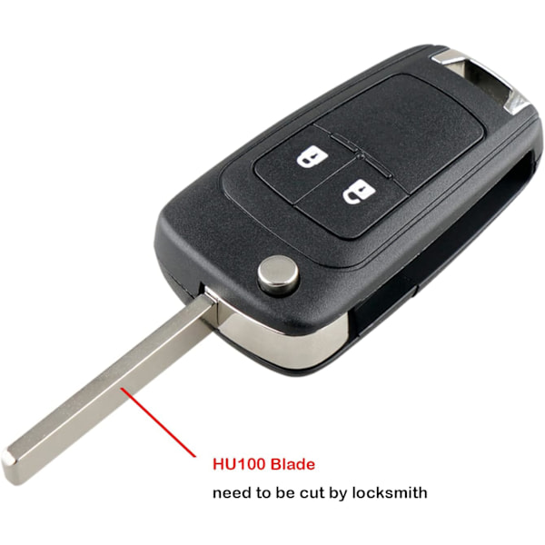 Knappar Fjärrkontroll Bilnyckel Fodral Ersättnings Fob Kompatibel med Vauxhall Opel Astra Insignia Vectra Zafira Meriva Mokka Nyckelskal (Med Blad) 2-button remote control