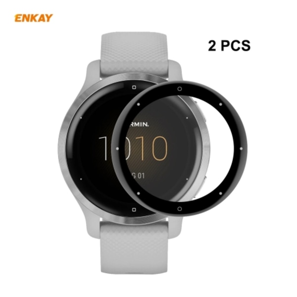 For Garmin Venu 2S / Vivoactive 4S 40mm 2PCS Hat-Prince 3D Full Screen Soft PC Edge + PMMA HD Screen Protector Film