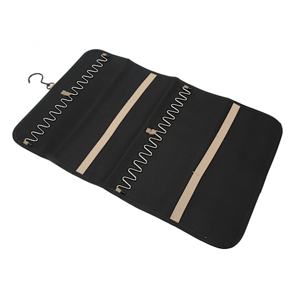 Rejse Smykke Organizer Foldbar Nylon Rejse Smykke Opbevaringspose til Halskæder Øreringe Ringe Sort