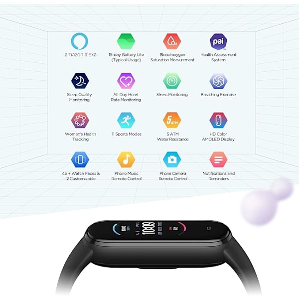 Aktivitets- og fitnesstracker, iltmætning, puls, søvn og stress