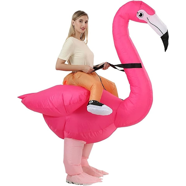 Flamingo-kostyme for voksne, oppblåsbar flamingo-kostyme, oppblåsbare kostymer for voksne, oppblåsbare kostymer til Halloween