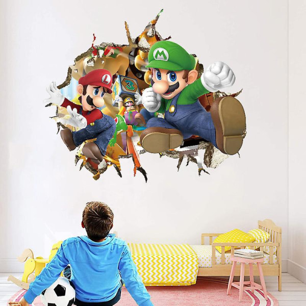 3d Cartoon Super Mario Luigi Wall Sticker Wallpaper For Room Decor
