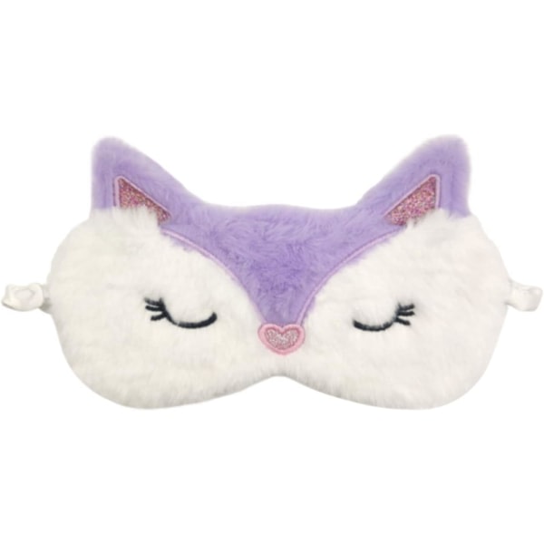 Ögonmask för att sova, söta rävdjur Soft Fluffy Plush Sleep Ma