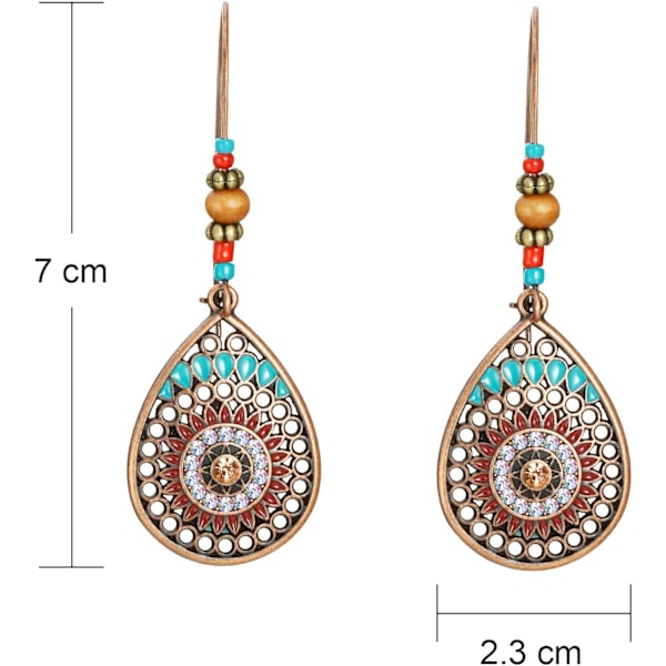 Boheemi Vintage Riippuvat Korvakorut Retro Strassikorvakorut Boho Riippuvat Korvakorut Naisille Tytöille (Tyyli A)