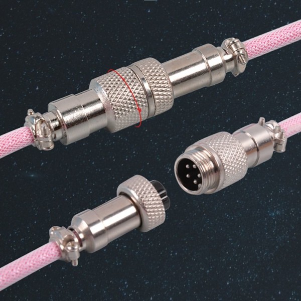 Mekanisk tangentbord spiral kabel USB tangentbords kabel LILA multicolor