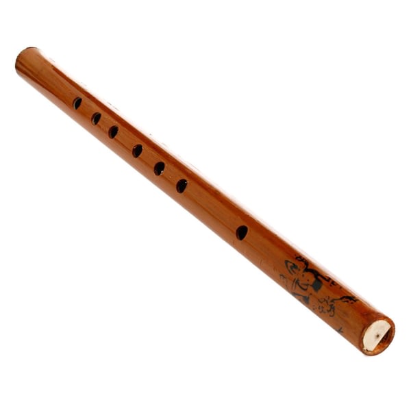 Traditionell 6-håls bambuflöjt Klarinett Student Musikinstrument Träfärg