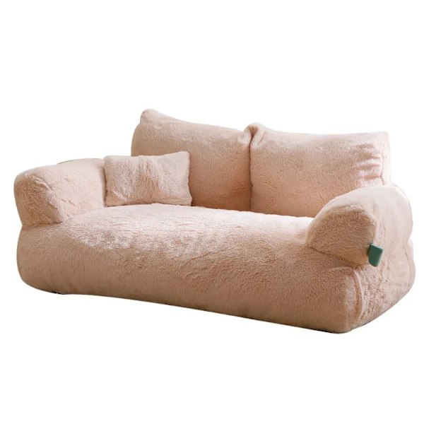 Fire Season Universal Dyre Nest Super Blød Sofa Hund & Kat Seng Vaskbar Vinter Varmt Luksus Koralsamt Hunde Kennel Dyretilbehør Beige beige M