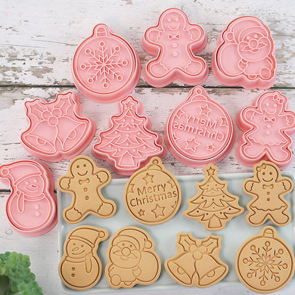 8ST Christmas Cookie ter Set Christmas Baking Snowflake Biscui