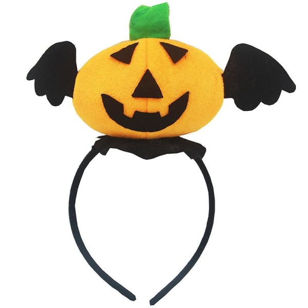 2-pack Halloween Masquerade Dress Up Party Huvudbonader Skull Pumpkin Witch Barnpannband (black Winged Pumpkin),wz-1671