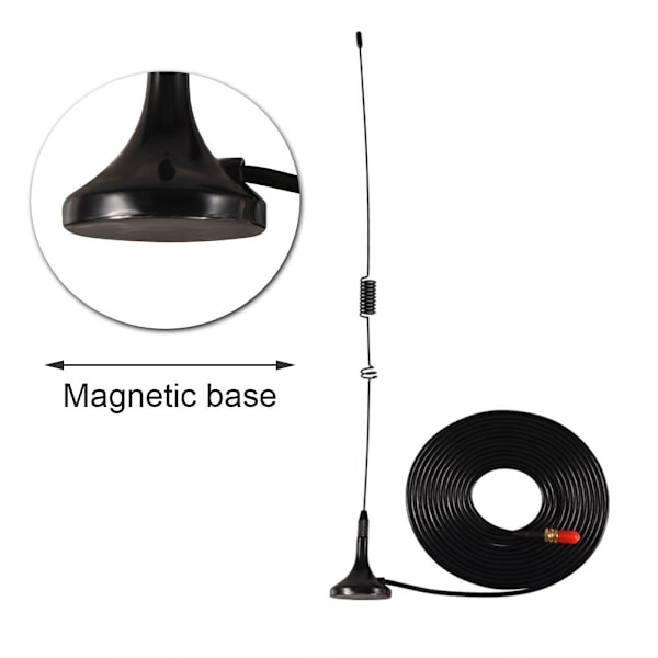 UT-106UV SMA kaksoiskaistainen naaraspuolinen autoantenni magneettijalustalla radiopuhelimille++