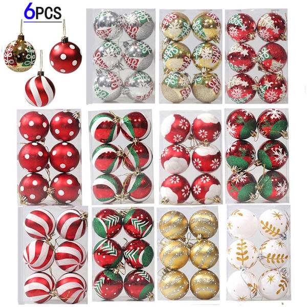 6CM 6 stk Ball Bauble Drop Pendant E - spot salg
