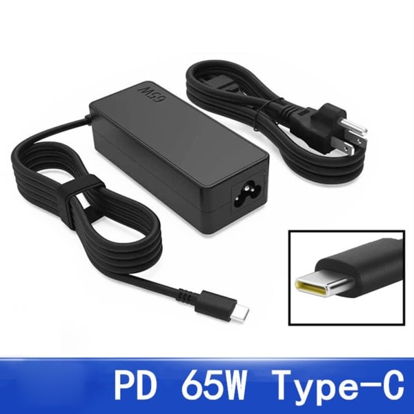 Ny Universal 65W USB-C Bärbar Laddare för Chromebooks Thinkpads Bärbar Dator Telefon PD Snabbladdning Typ-C Strömadapter