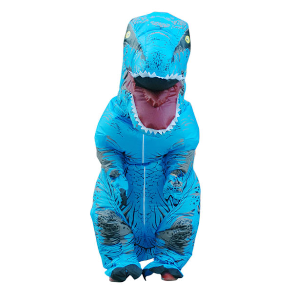 Uppblåsbar dinosauriedräkt T Rex Uppblåsbar dinosauriedräkt för Halloween Cosplay Fest Bröllop Påsk Jul Blå Vuxen Stil 150‑190cm 0.8