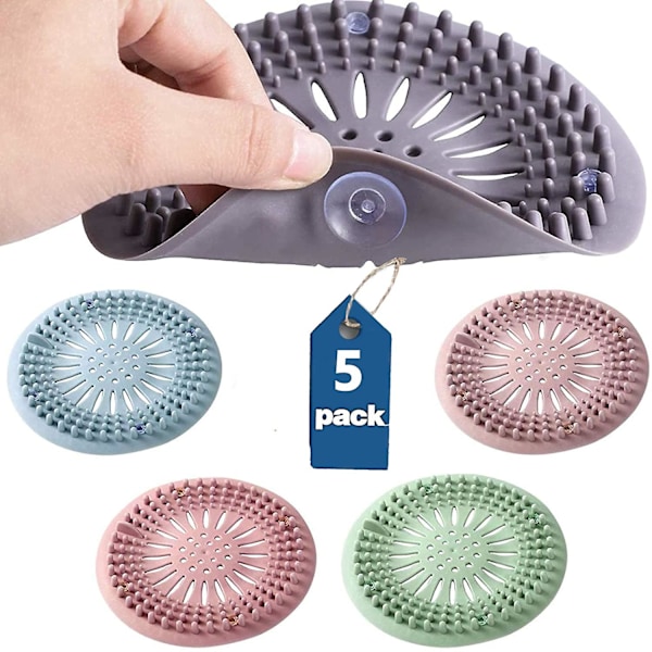 Drain hair catcher Durable silicone hair trap with suction cups Hair stopper Shower drain