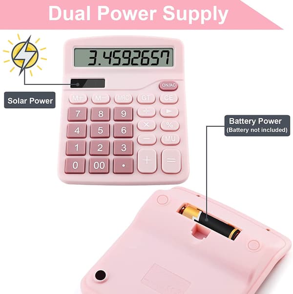 Pöytälaskin, Dual Power Basic aurinko- ja paristokäyttöinen Dual Power Basic Des