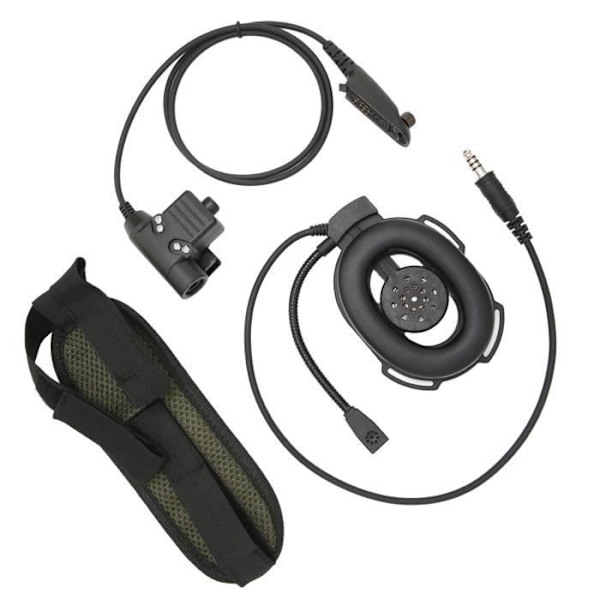 HURRISE Walkie Talkie Øretelefon HD01 Militær Jagt Headset Walkie Talkie Headset til Motorola GP338 Lydstykke Sort