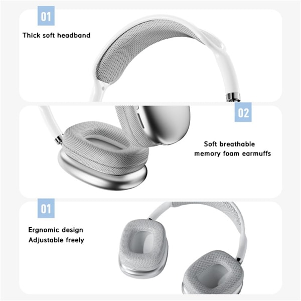(Hvid) P9 Pro Max Over-Ear Bluetooth Hovedtelefoner Trådløs Stereo