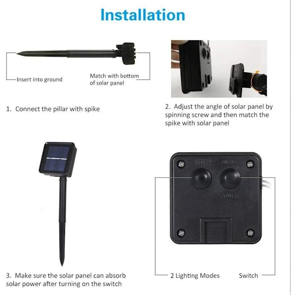 Bi-slingor, 6,5 m solcellsdrivna 30 LED utomhusbelysning, vattentäta ljusslingor, humlebi-formad dekorationsbelysning för utomhusbruk, bröllop, landskap,