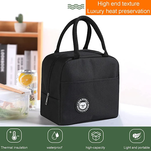 Lille køletaske, foldbar mini madtaske med lynlås, vandtæt madtaske, picnictaske, køletaske (lilla)