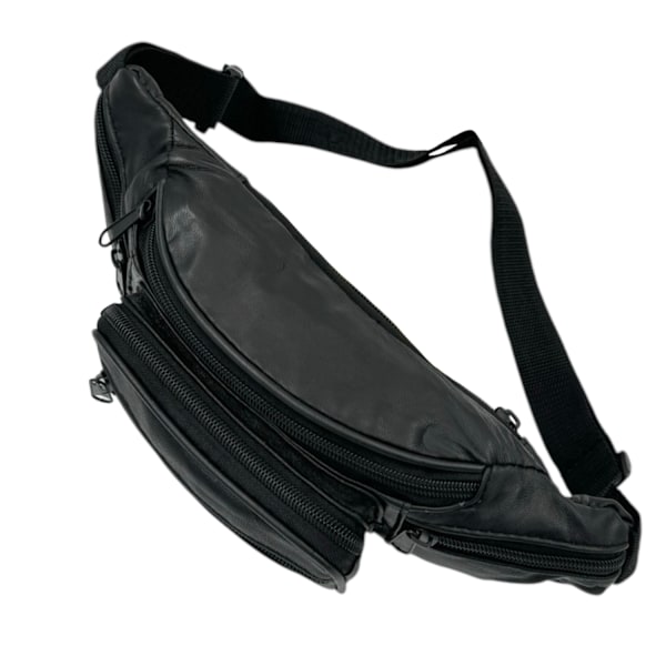 Äkta läder midjeväska Black Black