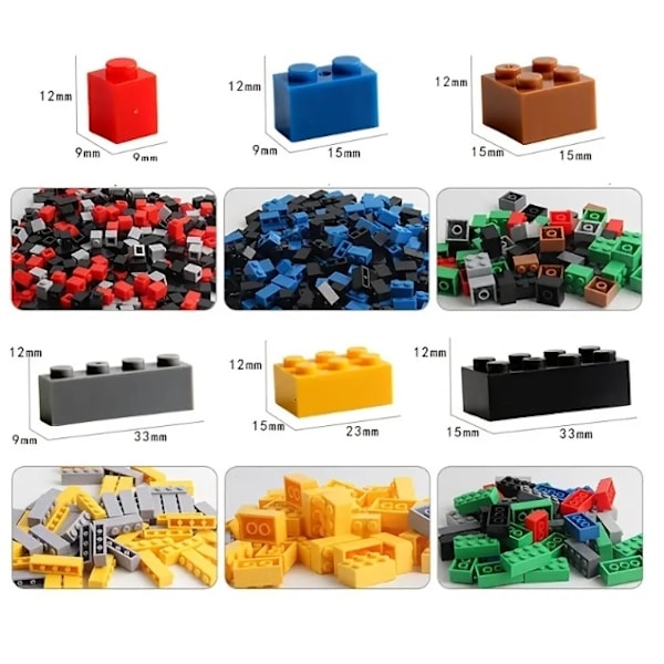 Byggklossar Stort Paket. 800 bitar Multicolor multifärg