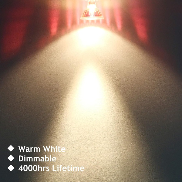 MR16 halogenlampor 20W 12V GU5.3 strålkastare, 36° strålvinkel, dimbara varmvita halogenlampor 2 stift, 4000 timmars livslängd, Dichroic 6-pack