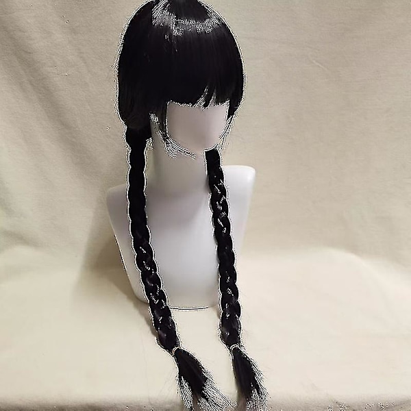 Wednesday Addams Cosplay set Nevermore Academy Skoluniform Halloween Karneval Festdräkt för Vuxna Barn Med peruk With wig Adult L