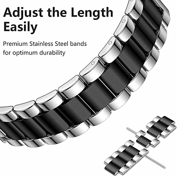 Band+ Armbånd til Samsung Galaxy Watch 6 5 4 44mm 40mm Classic 46mm 42mm Rustfrit Stål Armbånd Galaxy Watch 3 5 Pro 41 45mm Rem sliver sliver