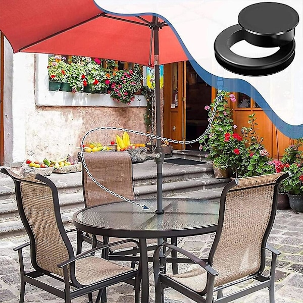 Parasolhul Ringprop Fleksibel Nem Installation Parasolfod til Pool Altan[GKS] Black Ring*2pcs
