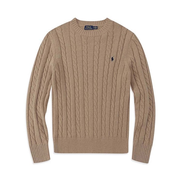 PoloRalphLauren Herre Strikket Sweater Rund Hals Løs Casual Langærmet Strikket Sweater Khaki Khaki S