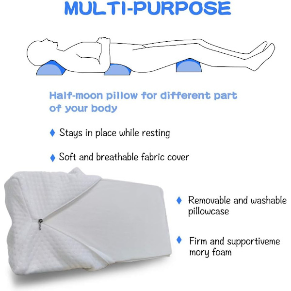 Halvmånepude Halvcylindrisk Fodskammel Memory Foam Fodstøtte Under Skrivebord Fodstøtte Kontor Skumgummi Fodskammel Hvid