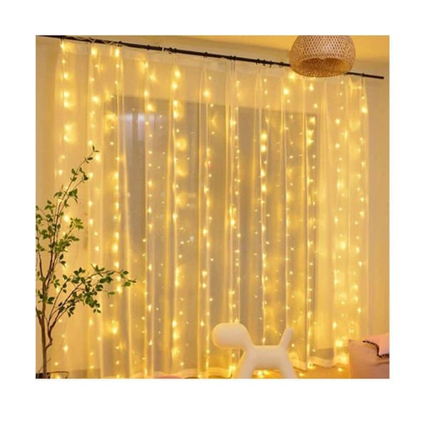LED-valoverho, 3m x 2m 200 LEDiä USB-valosarjaverho, 8 tilaa