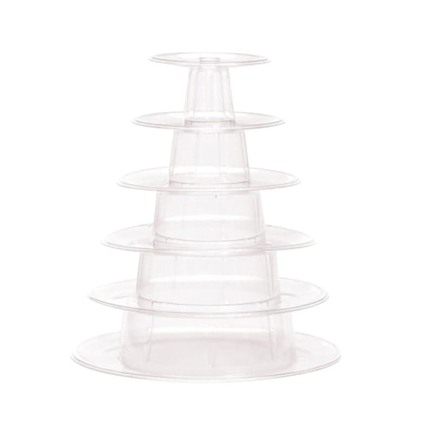HHL Macaron Cake Display Stand 6-lagers Runt Plast Cake Tower Stand